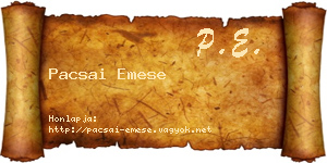 Pacsai Emese névjegykártya