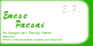 emese pacsai business card